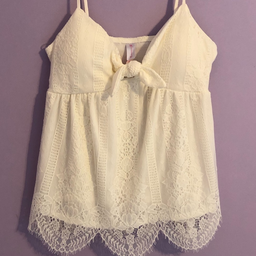 White lace Spaghetti strap top camisole